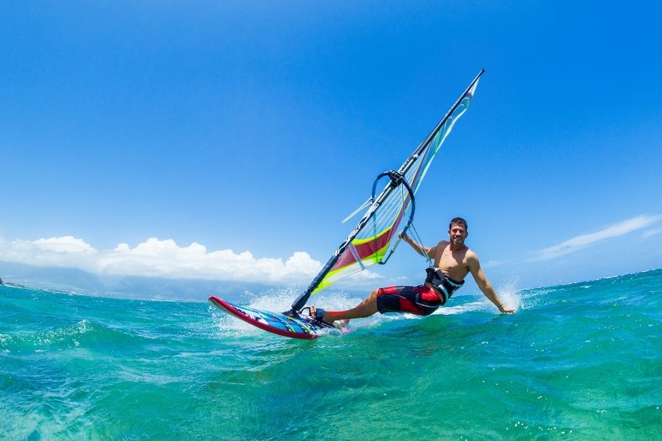 Man windsurfing